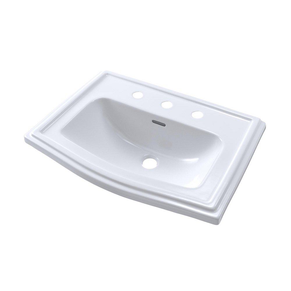 TOTO Cotton White 25 x 18 in. Vitreous China Drop-In Lavatory Sink 