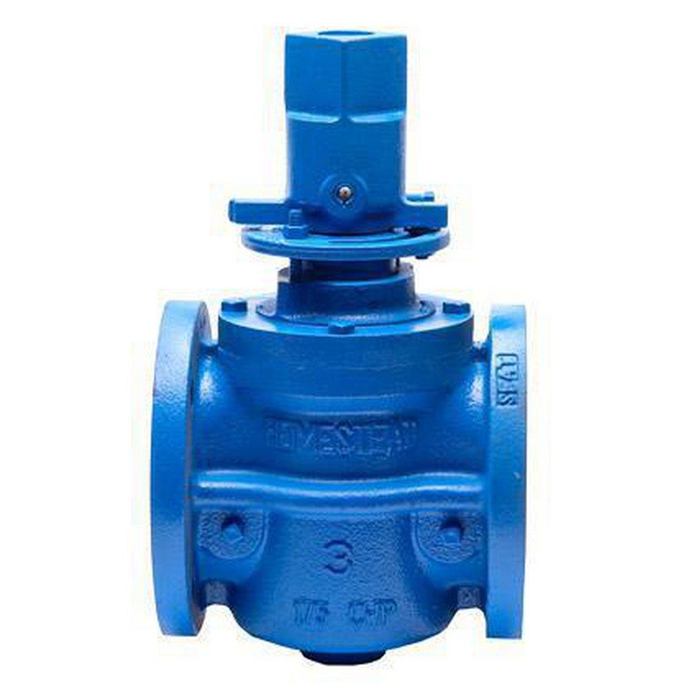 Homestead Valve Cast Iron 175 psi CWP Flanged Gear Operator Plug Valve 