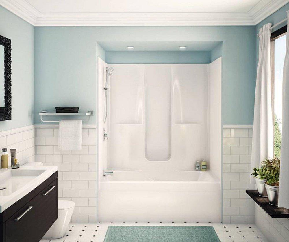 Aker by MAAX Biscuit 60 x 33 in. Tub and Shower with Right Hand Drain 