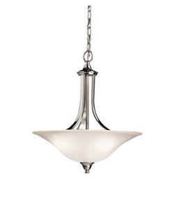 19 in. 100 W 3-Light Medium Incandescent Pendant in Brushed Nickel