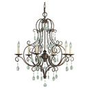 Visual Comfort & Co. Generation Lighting Mocha Bronze 25 in. 60 W 6-Light Candelabra Chandelier 