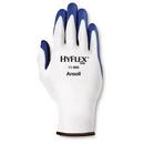 Palm Coated Plastic Reusable Safety Gloves in Blue and White Size 8