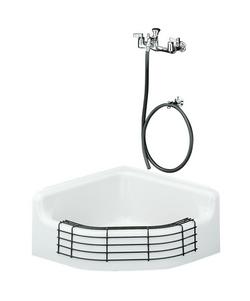 28 x 28 in. Cast Iron Service Sink White