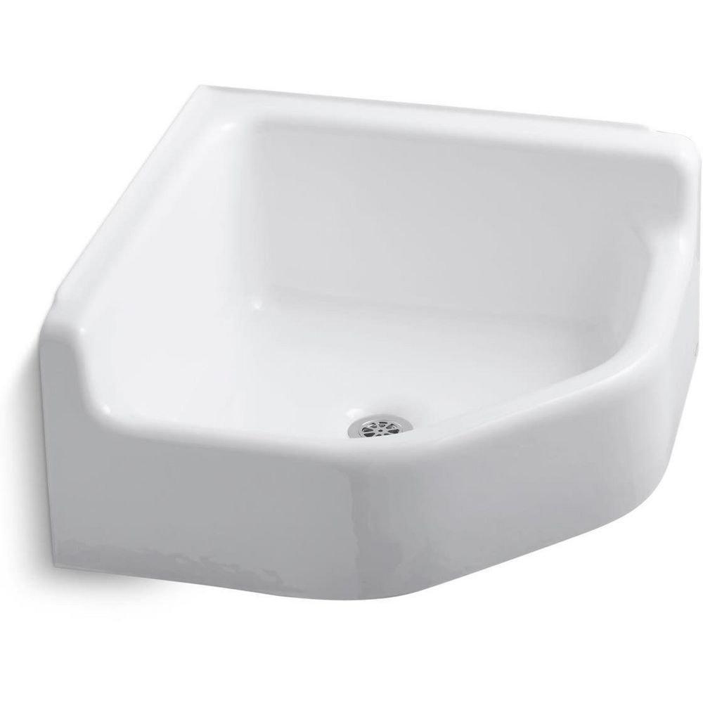 KOHLER White 28 x 28 in. Cast Iron Service Sink 