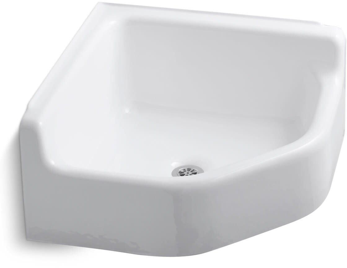 KOHLER White 28 x 28 in. Cast Iron Service Sink 