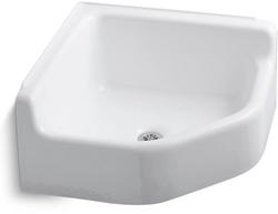 28 x 28 in. Cast Iron Service Sink White