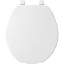 Bemis White Plastic Round Open Front with Cover Toilet Seat 