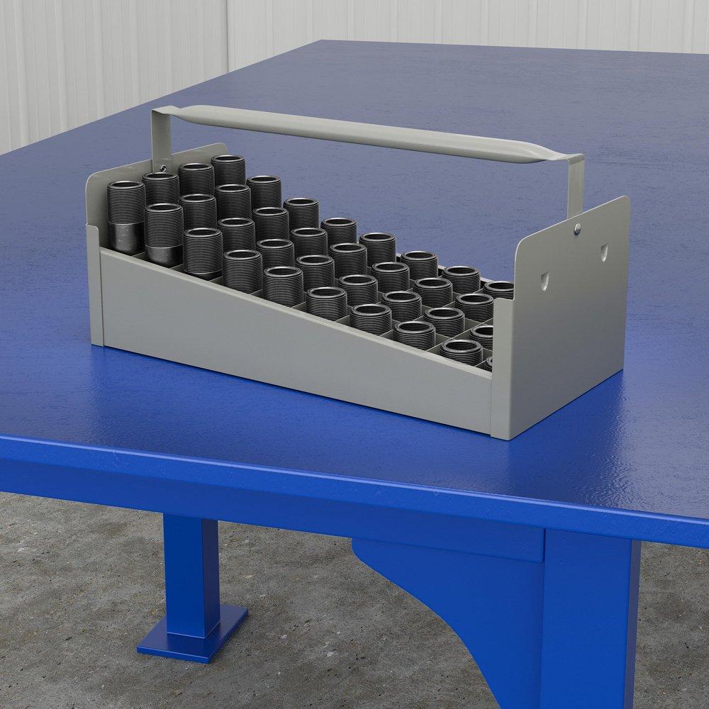 Jones Stephens Grey 1-1/4 in. 40-Piece Cap Nipple Tote Tray 