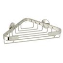 4 in. Small Wall Mount Corner Basket in Polished Nickel