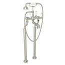 Two Lever Handle Floor Mount Filler in Polished Nickel Trim Only