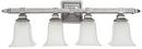 10 in. 100W 4-Light Vanity Fixture in Matte Nickel with Acid Washed Glass Shade