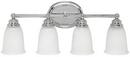 9-1/2 in. 100W 4-Light Vanity Fixture in Polished Chrome with Acid Washed Glass Shade