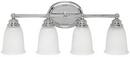 Capital Lighting Chrome 9-1/2 in. 100W 4-Light Vanity Fixture with Acid Washed Glass Shade 