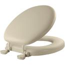Wood;Vinyl Round Closed Front with Cover Toilet Seat in Bone