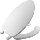 Bemis White Elongated Open Front Toilet Seat with Cover 