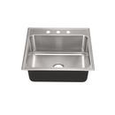 Just Manufacturing Brushed Steel 21 x 19 in. Stainless Steel Single Bowl Drop-in Kitchen Sink in No. 4 
