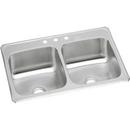 Elkay Brushed Satin 33 x 21-1/4 in. Stainless Steel Double Bowl Drop-in Kitchen Sink in Brushed Satin 