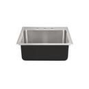 Just Manufacturing Brushed Steel 25 x 22 in. Stainless Steel Single Bowl Drop-in Kitchen Sink in No. 4 