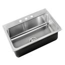 Just Manufacturing Brushed Steel 31 x 22 in. Stainless Steel Single Bowl Drop-in Kitchen Sink in No. 4 