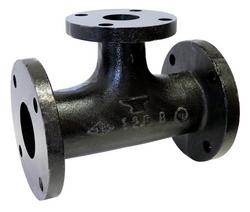 6 x 6 x 2 in. Flanged 125# Reducing Pressure Rated Black Cast Iron Tee