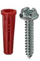 1 in. Red 1/4 in. Plastic Anchor