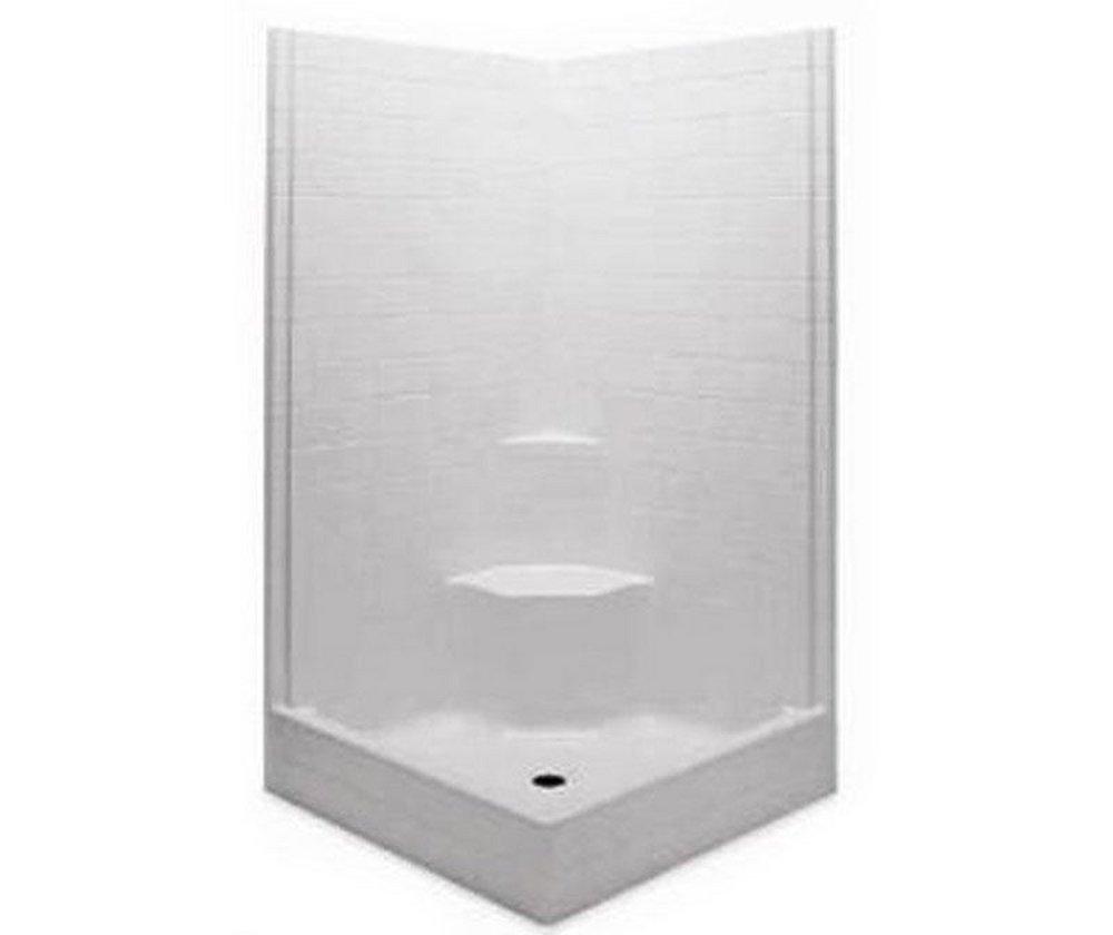 Aquatic White 43-1/4 in. Shower with Seat 
