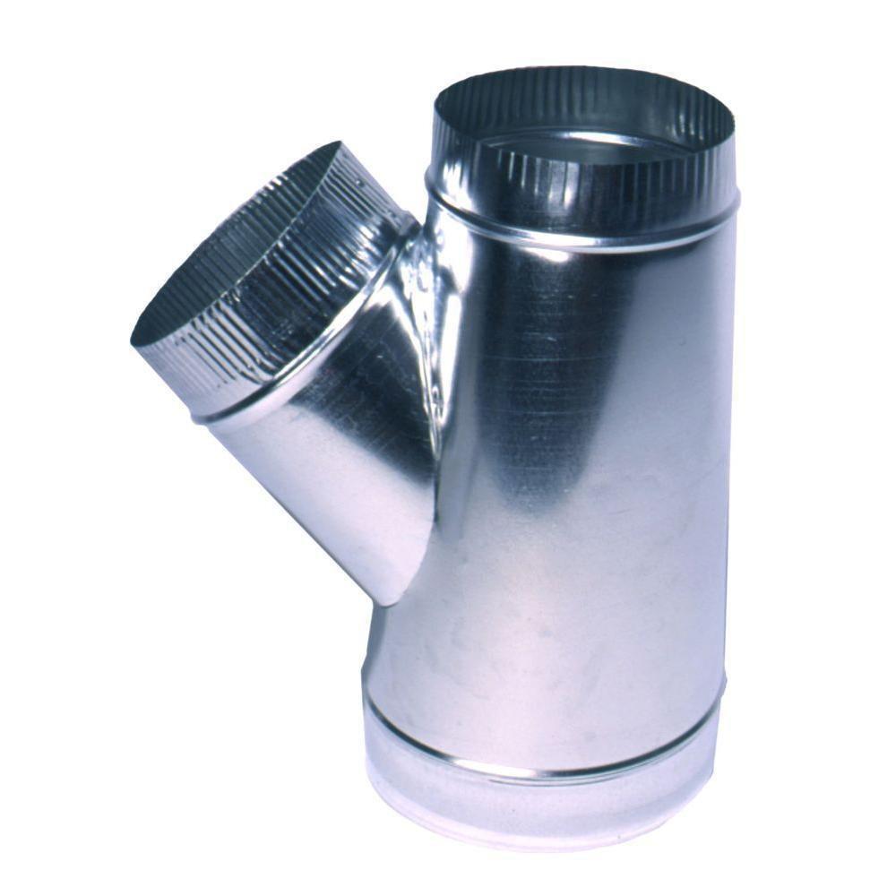 M A Peacard 6 in. x 6 in. 26 ga Galvanized Steel Smoke Wye 