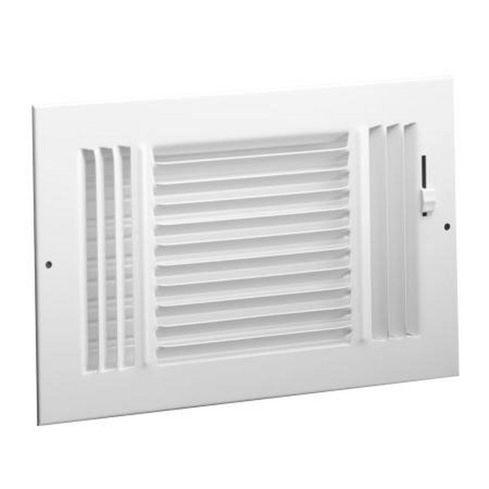 Hart & Cooley White 8 in. Ceiling & Sidewall Register in White 3-way Steel 
