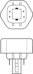 Sylvania T4 Dimmable Compact Fluorescent Light Bulb with GX24q-4 Base 