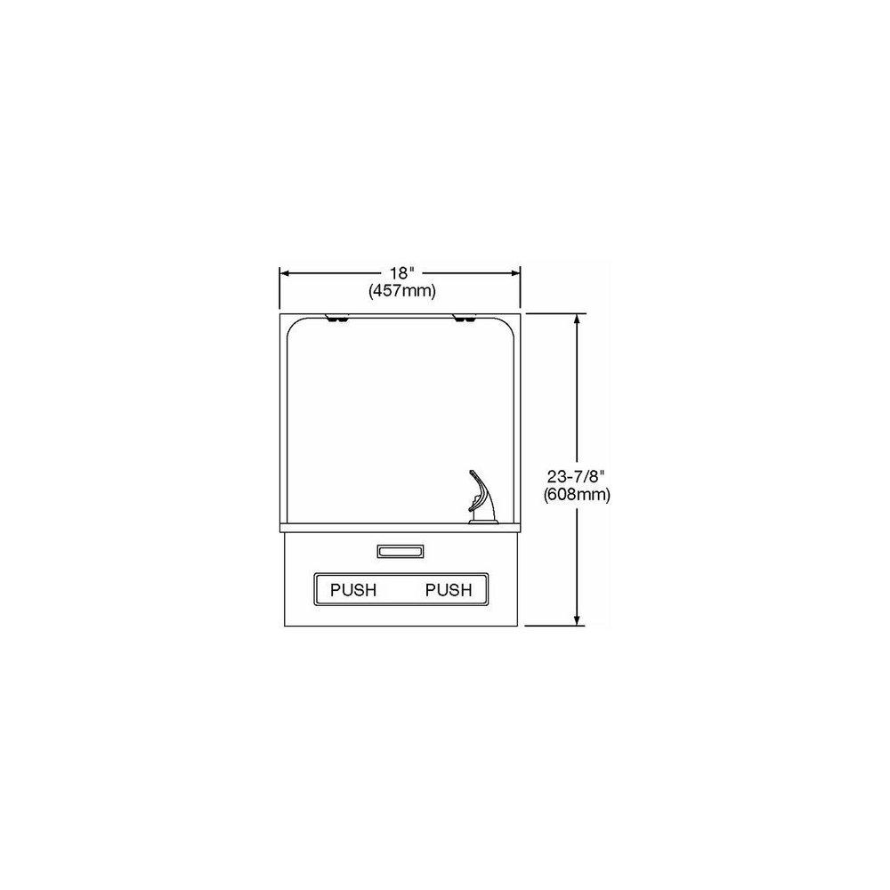 Elkay Stainless Steel 20 ga. No Lead Simulated Semi- Recessed Wall- Mount Drinking Fountain 