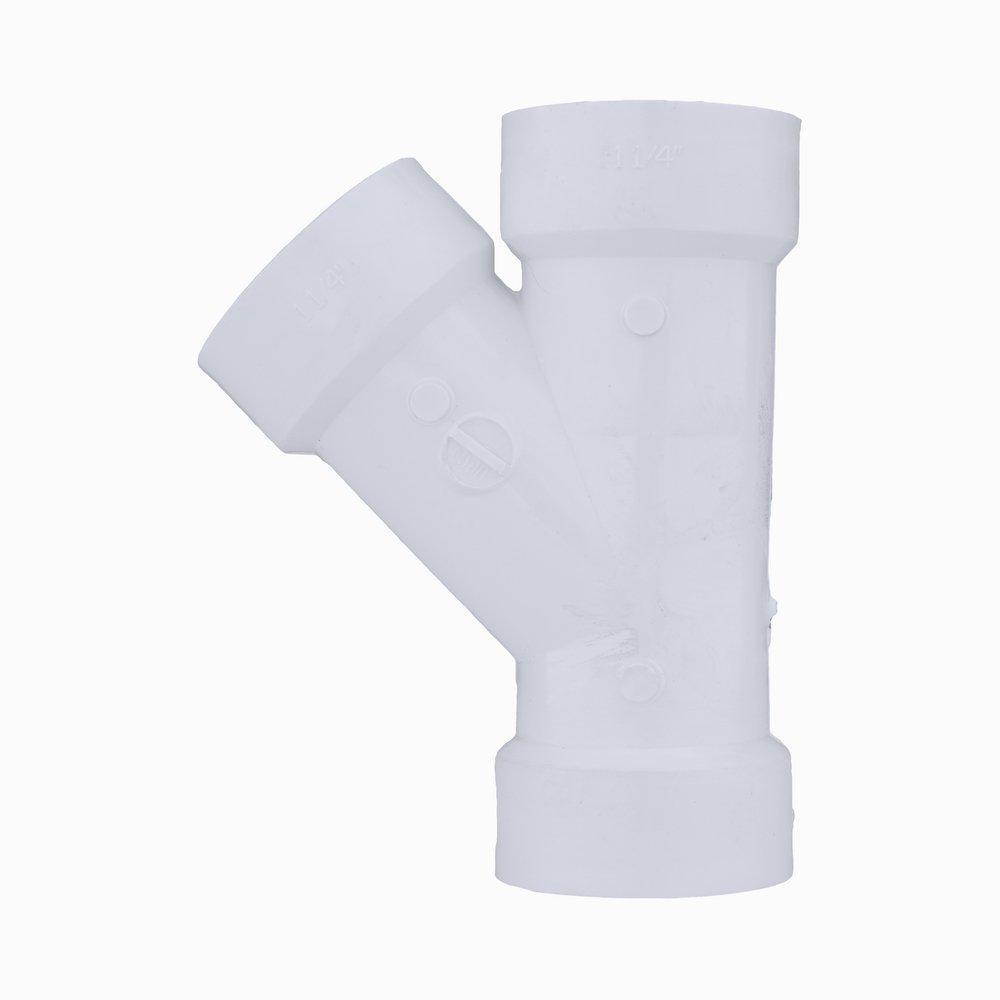 White PVC DWV Wye 