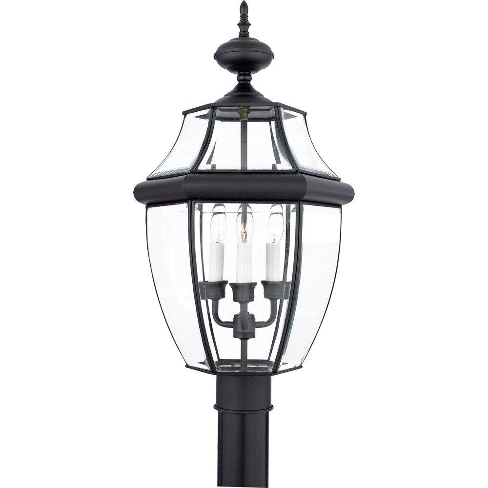Quoizel Mystic Black 60 W 3-Light Candelabra Post Lantern 