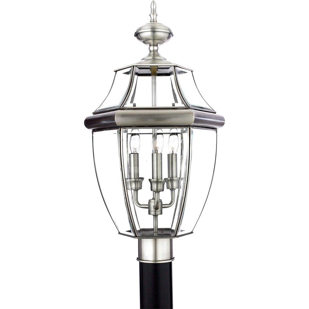 Pewter 3 60 Watts Candelabra Post Lantern 