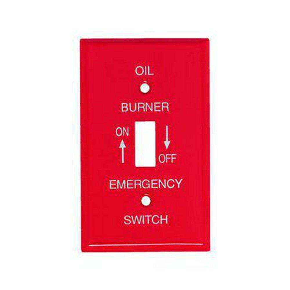 Mulberry Metal Products Red Single Gang Oil Burner Switch Box Plate 
