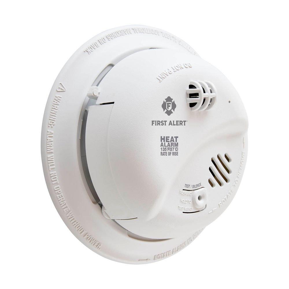 BRK Electronics White AC/DC Heater Alarm with 9V Battery 