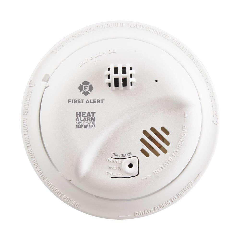 BRK Electronics White AC/DC Heater Alarm with 9V Battery 