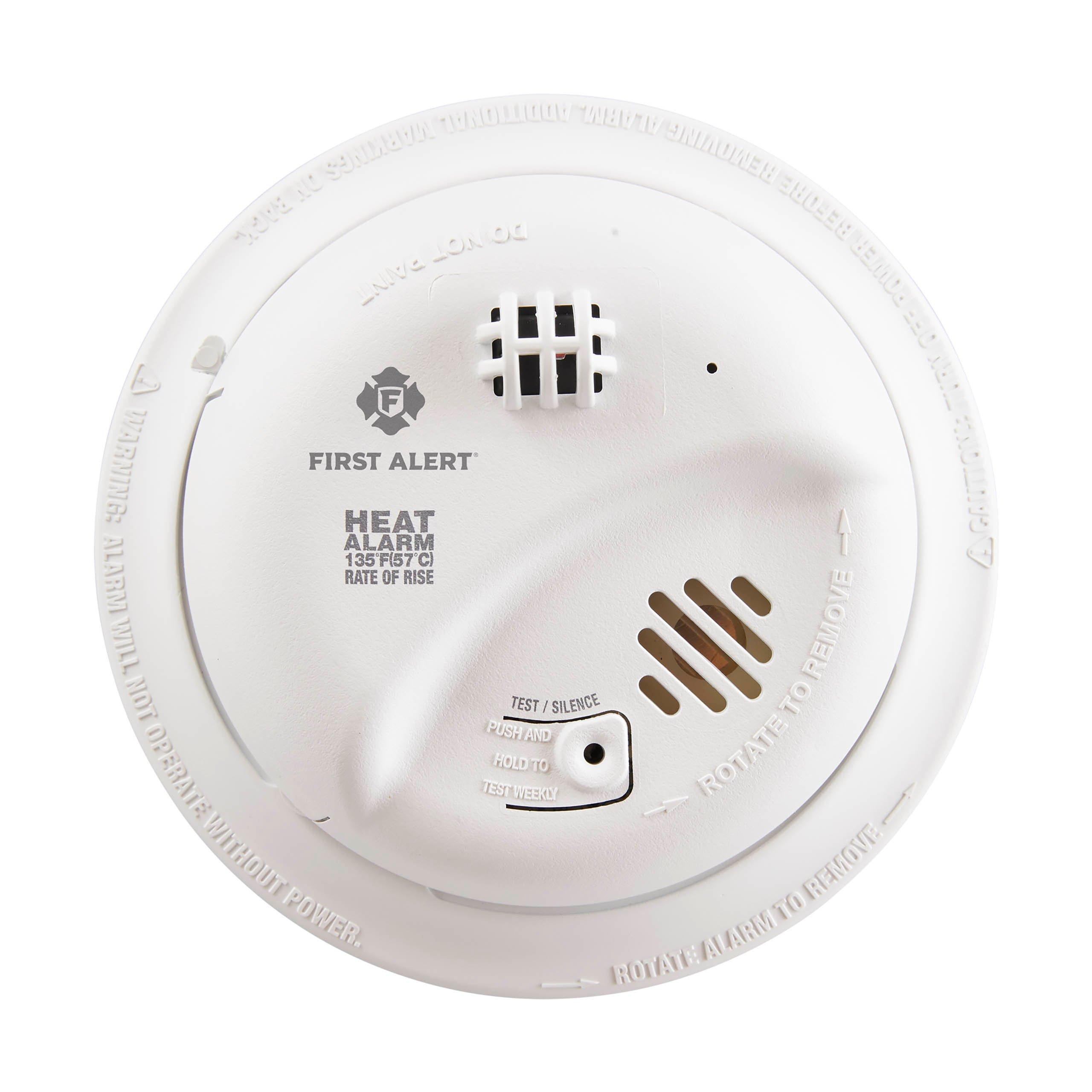BRK Electronics White AC/DC Heater Alarm with 9V Battery 