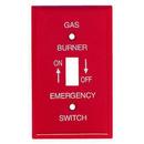 Mulberry Metal Products Red Single Gang Gas Burner Switch Box Plate 