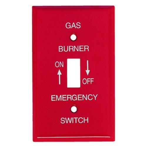 Mulberry Metal Products Red Single Gang Gas Burner Switch Box Plate 