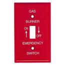 Mulberry Metal Products Red Single Gang Gas Burner Switch Box Plate 