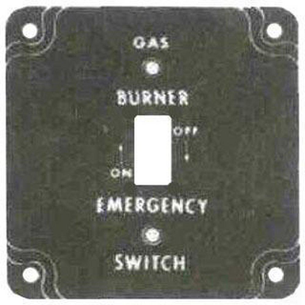 Mulberry Metal Products Red 4 in. Square Single Gang Gas Burner Cover 