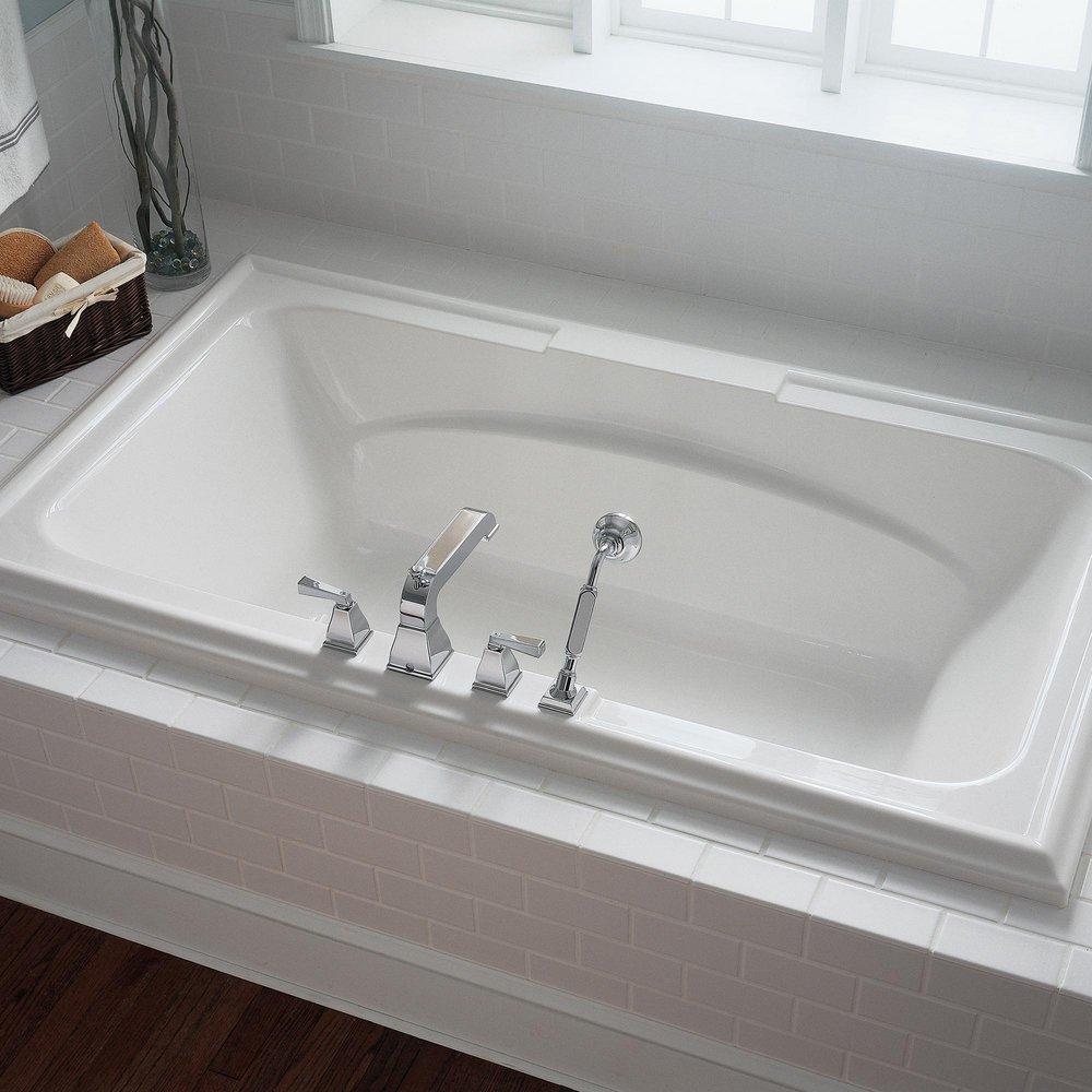 American Standard White 71-1/2 x 41-3/4 in. Whirlpool Drop-In Bathtub with Center Drain 