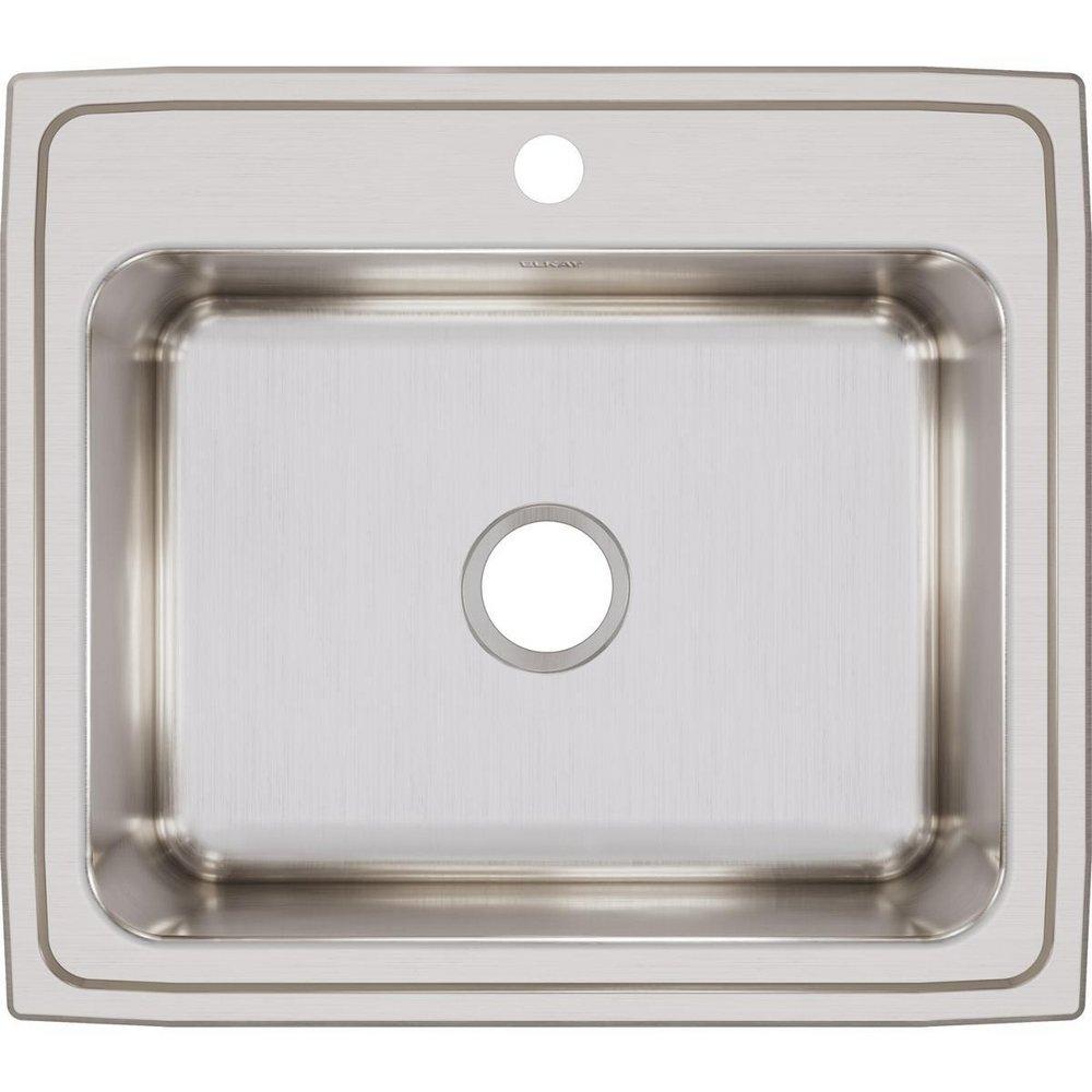 Elkay Lustrous Satin 25 x 22 in. Stainless Steel Single Bowl Drop-in Kitchen Sink in Lustrous Satin 