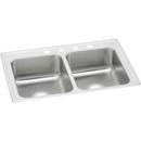 33 x 21-1/4 in. 4 Hole Stainless Steel Double Bowl Drop-in Kitchen Sink in Brushed Satin