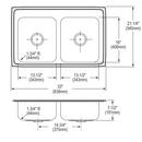 Elkay Brushed Satin 33 x 21-1/4 in. Stainless Steel Double Bowl Drop-in Kitchen Sink in Brushed Satin 