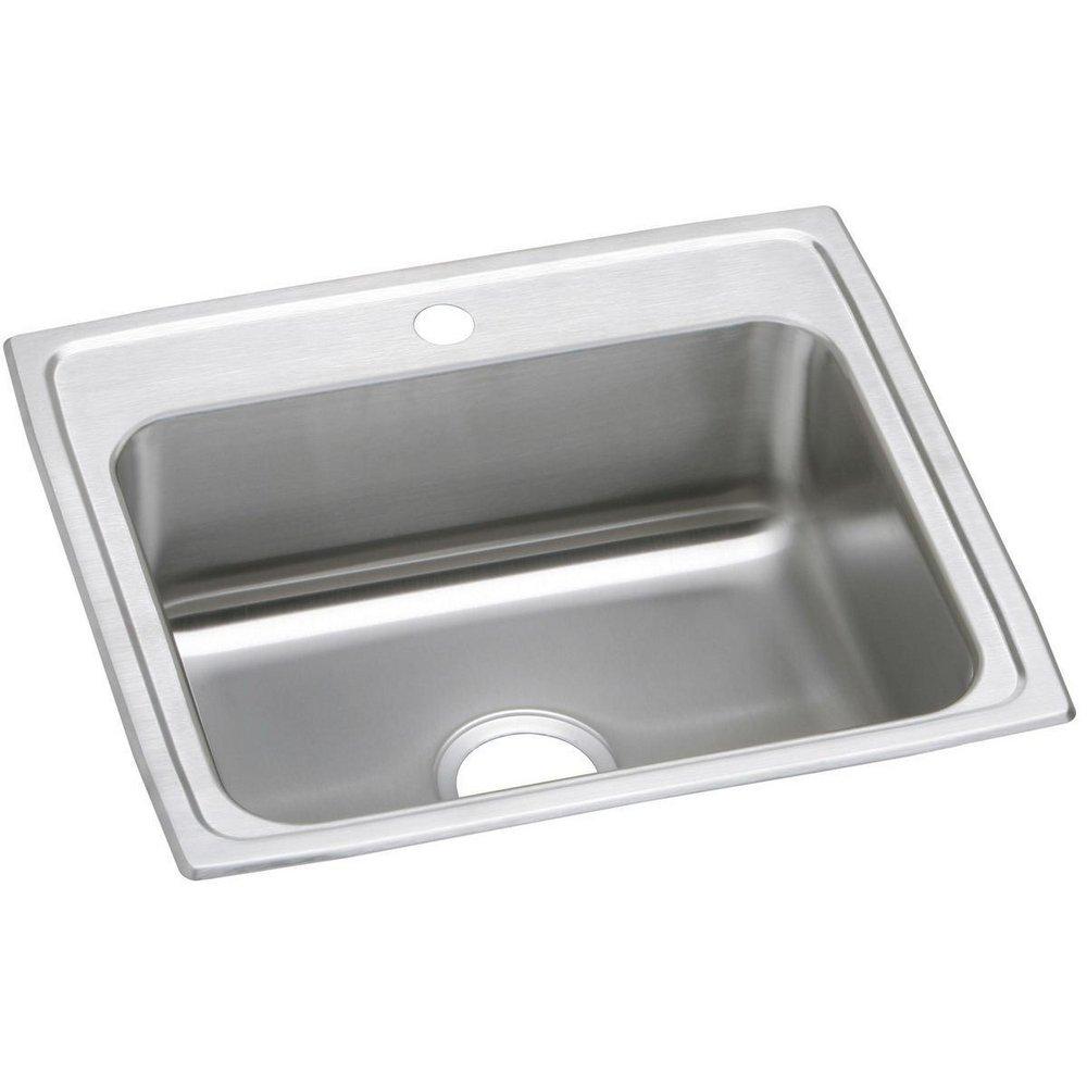 Elkay Brushed Satin 22 x 19-1/2 in. Stainless Steel Single Bowl Drop-in Kitchen Sink in Brushed Satin 