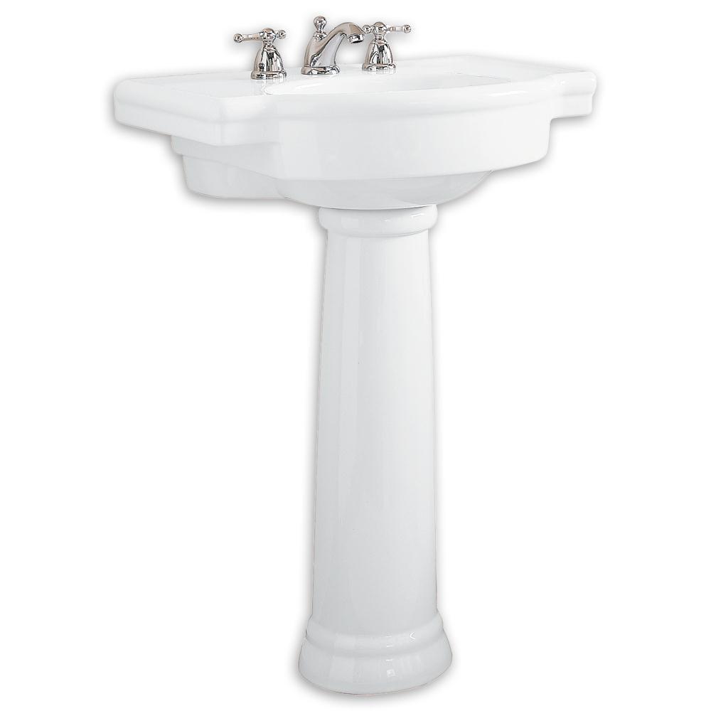 American Standard White 3-Hole Wall Mount Lavatory Sink with Center Drain 