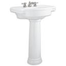 American Standard White 3-Hole Wall Mount Lavatory Sink with Center Drain 