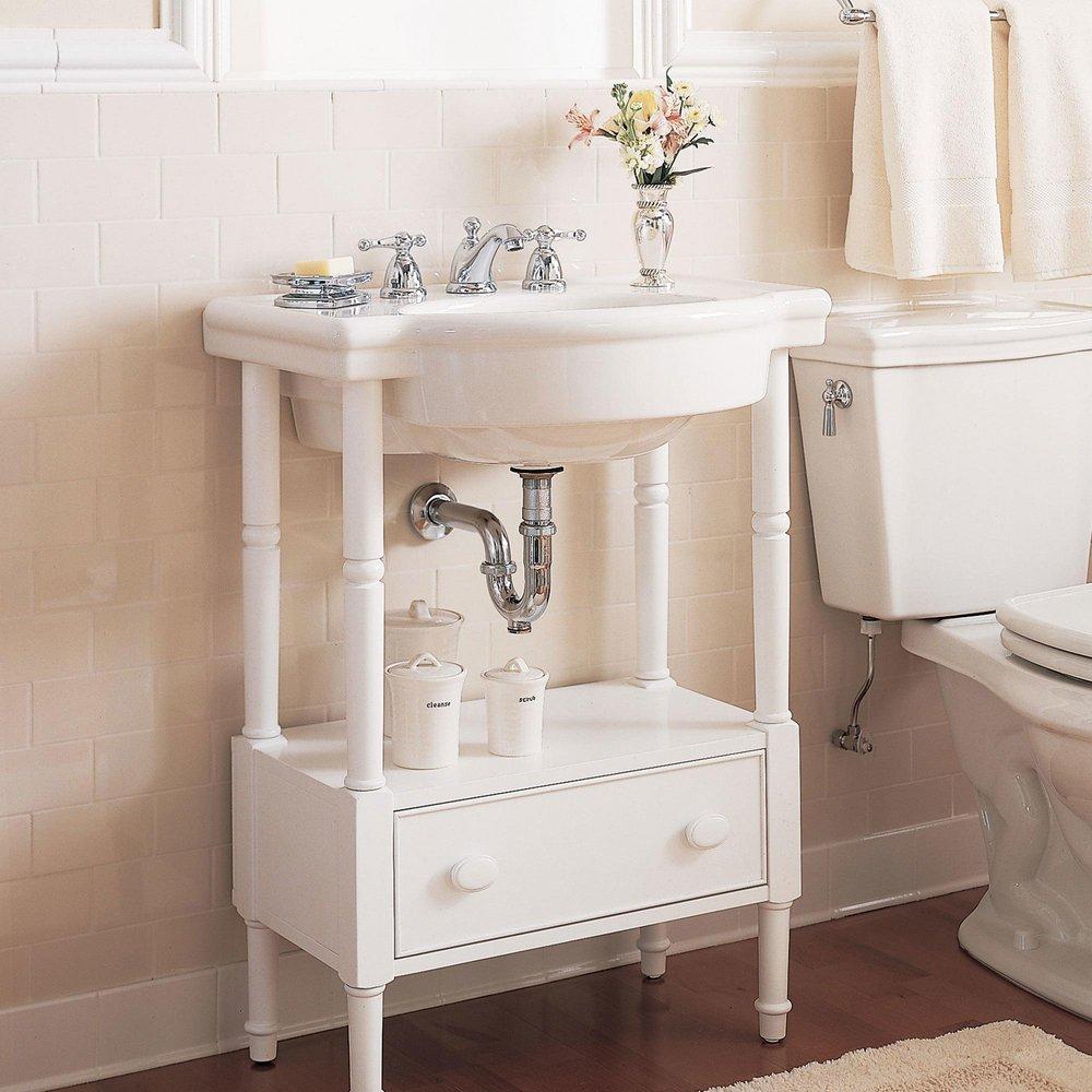 American Standard White 3-Hole Wall Mount Lavatory Sink with Center Drain 
