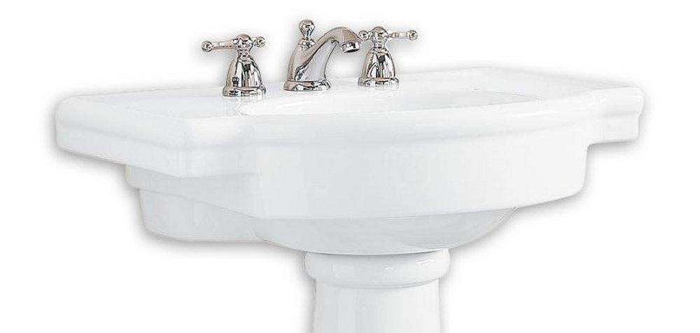 American Standard White 3-Hole Wall Mount Lavatory Sink with Center Drain 